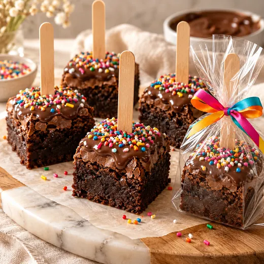 Brownie no Palito com Confete